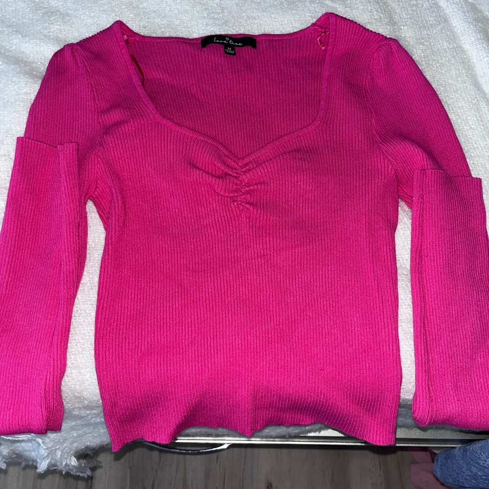 Hot Pink Long Sleeve Top